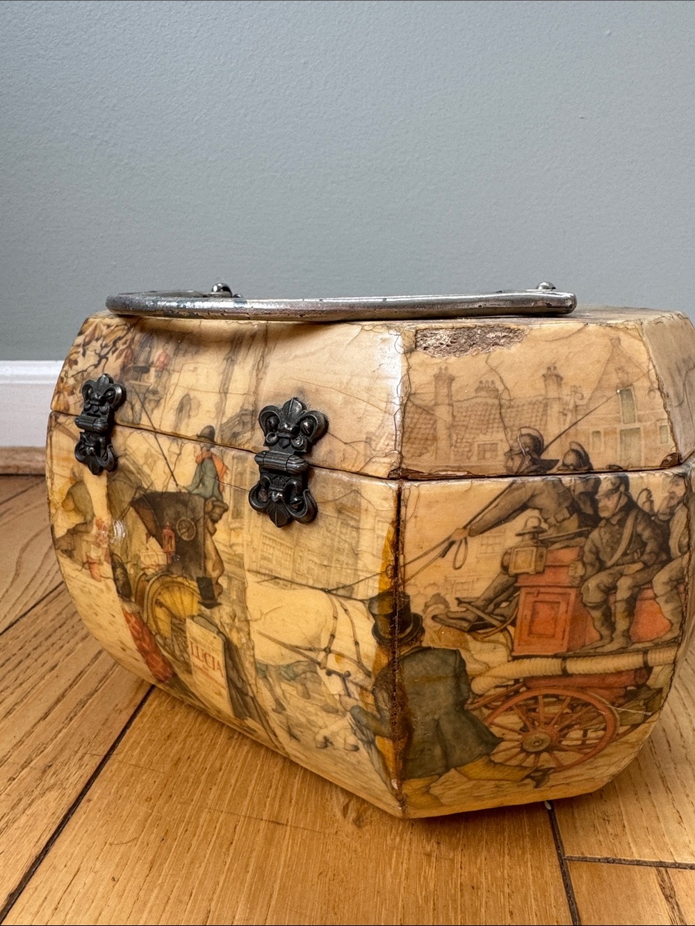 Anton Peick 1970’s Vintage circus Decorative Wood Box flawed - Picture 7 of 13
